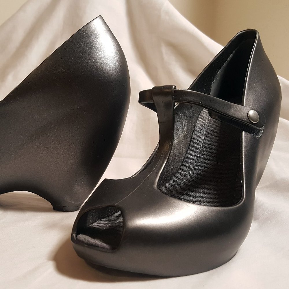 Grey Jelly Wedge Heels by Melissa